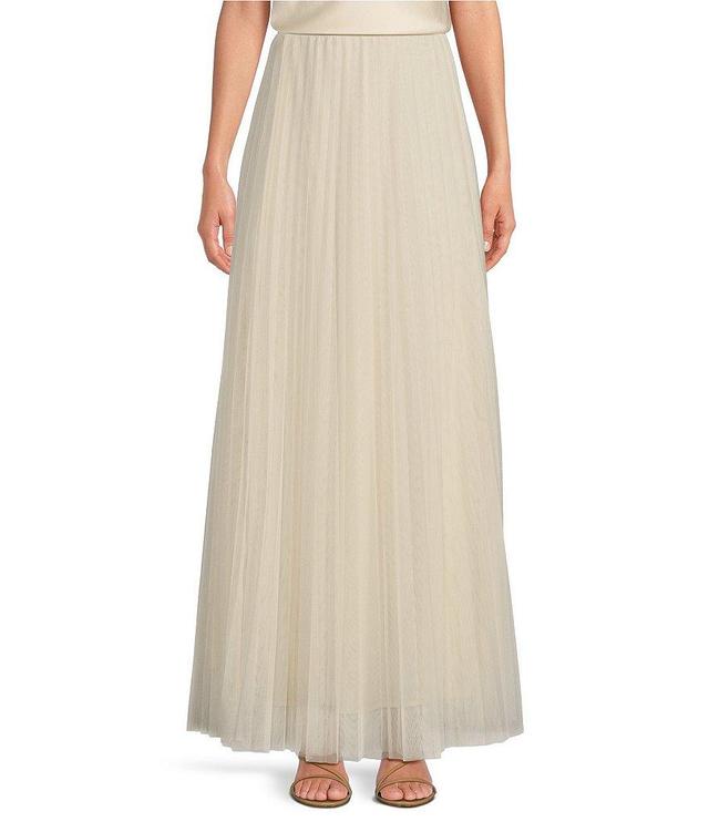 Tara Jarmon Juliette Pleated Tulle Elastic Waist Pull-On A-Line Skirt Product Image