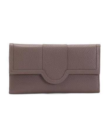 Leather Flap Over Wallet for Women Product Image