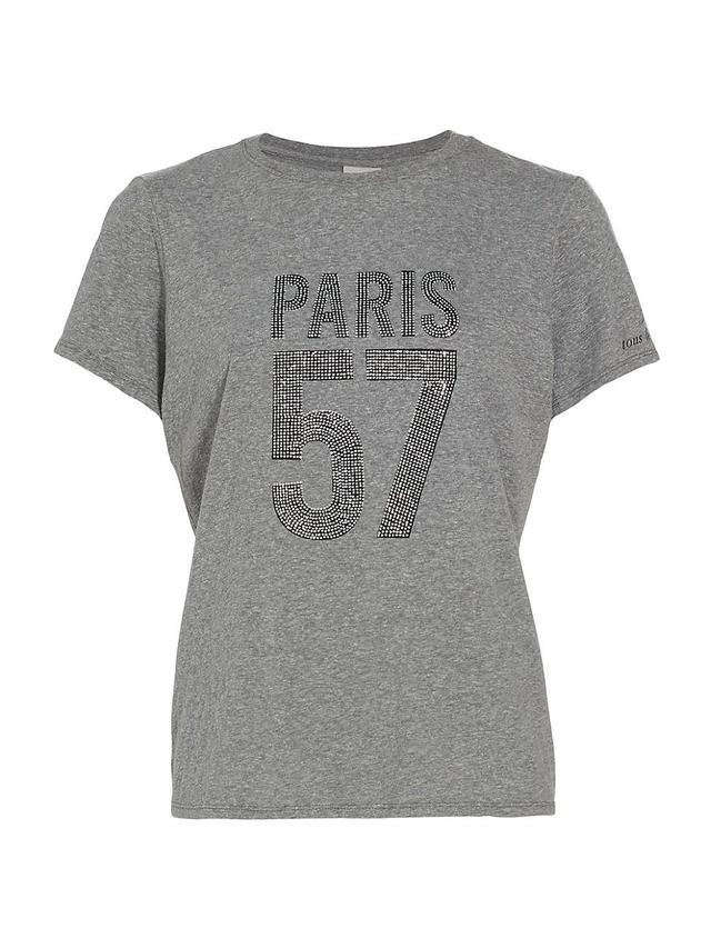 Womens Paris 57 EmbellishedCotton-Blend Short-Sleeve T-Shirt Product Image