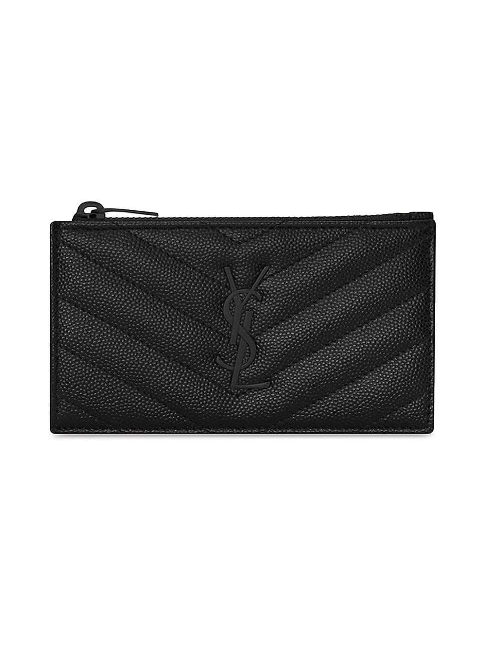 Womens Cassandre Matelass Zipped Card Case in Leather Product Image