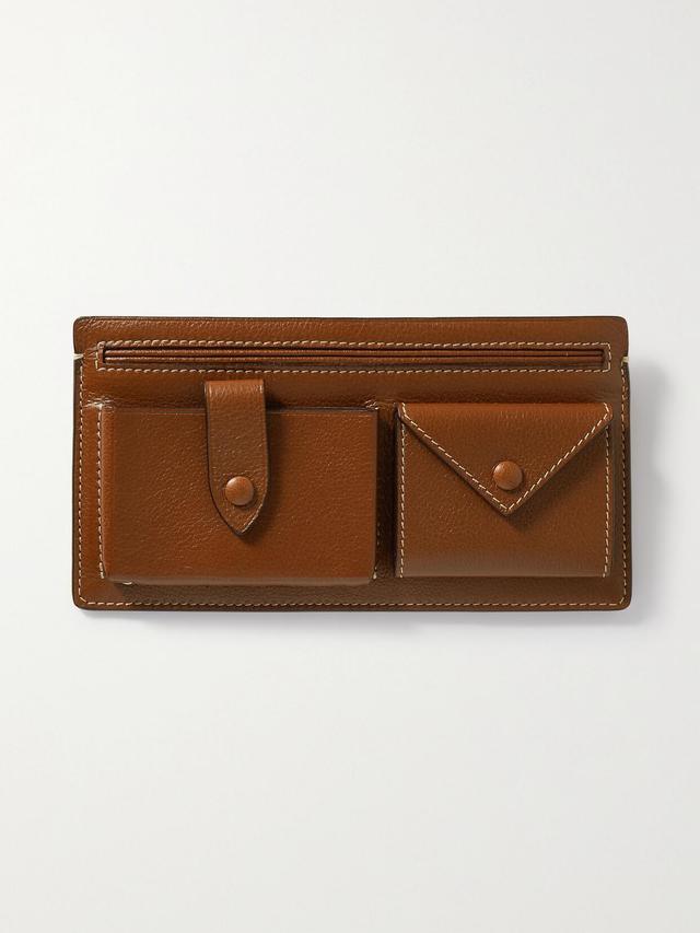 METIER Textured-leather Wallet In Brown Product Image