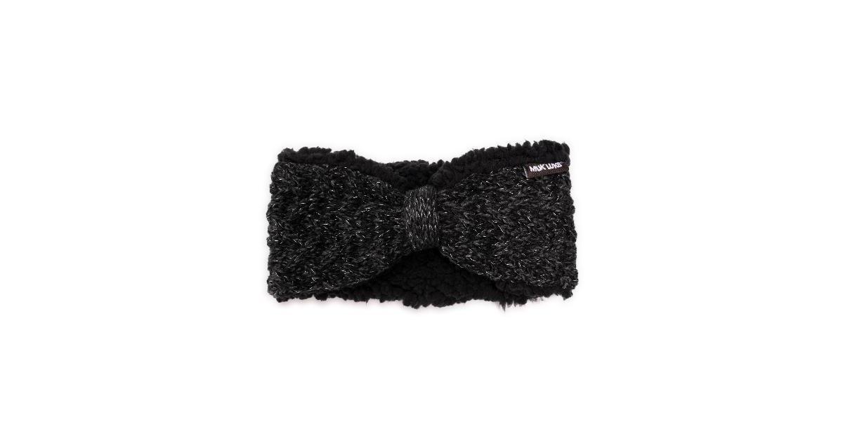 Womens MUK LUKS Butterfly Cable Headband, Ebony Dk Gray Grey Product Image