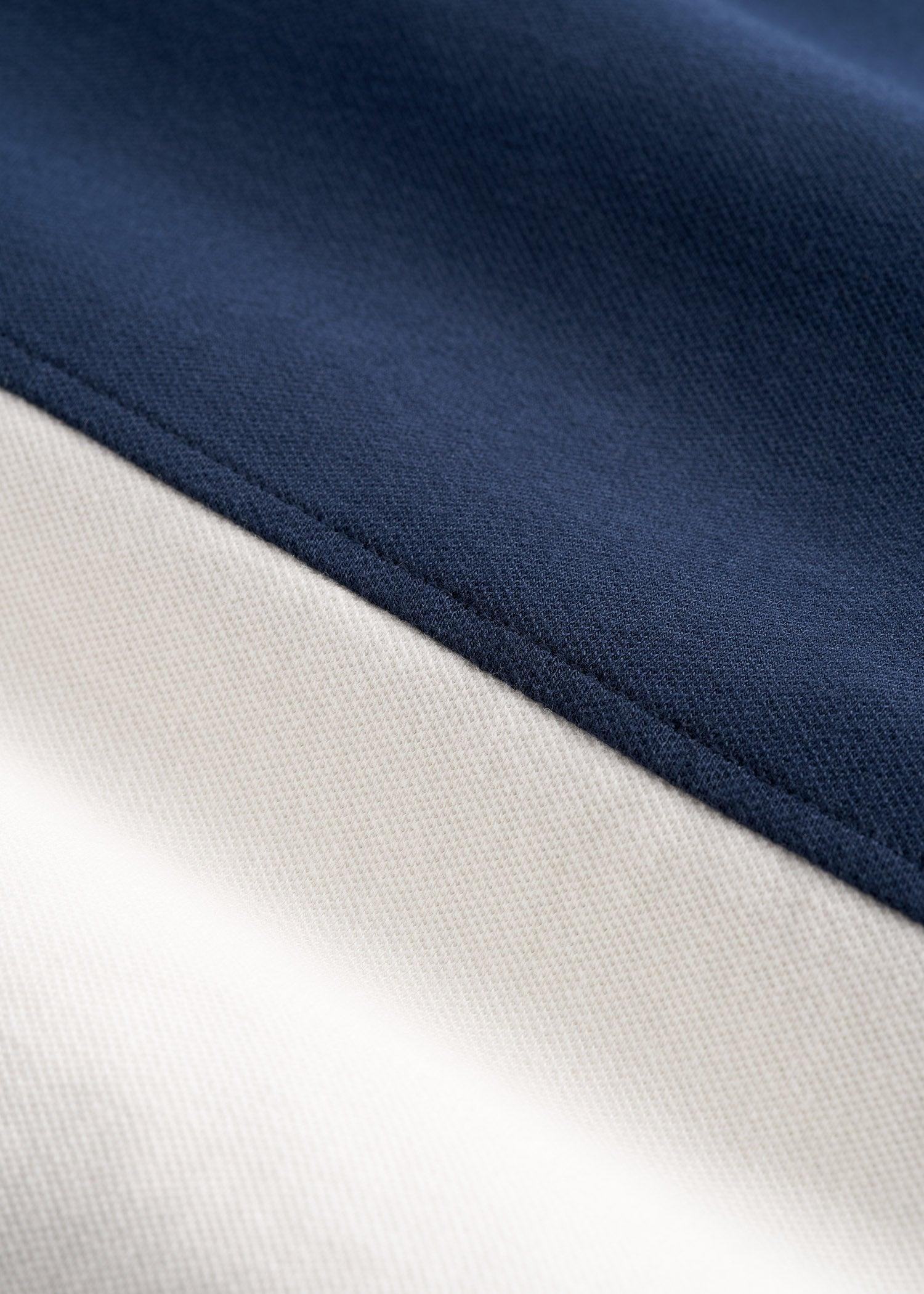 Classic Color-Block Tall Men's Polo Shirt in Marine Navy and Ecru Product Image