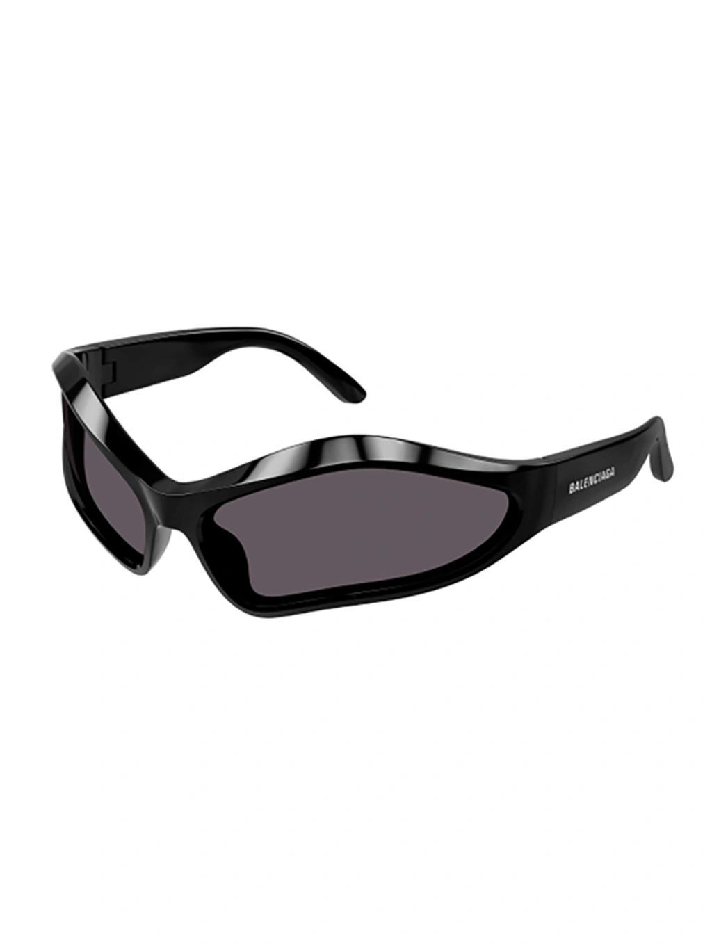 BALENCIAGA Eyewear Geometric Frame Sunglasses In Black Black Grey Product Image