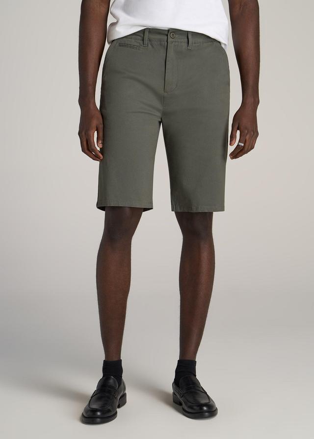 Chino Shorts for Tall Men in Spring Olive Male Product Image