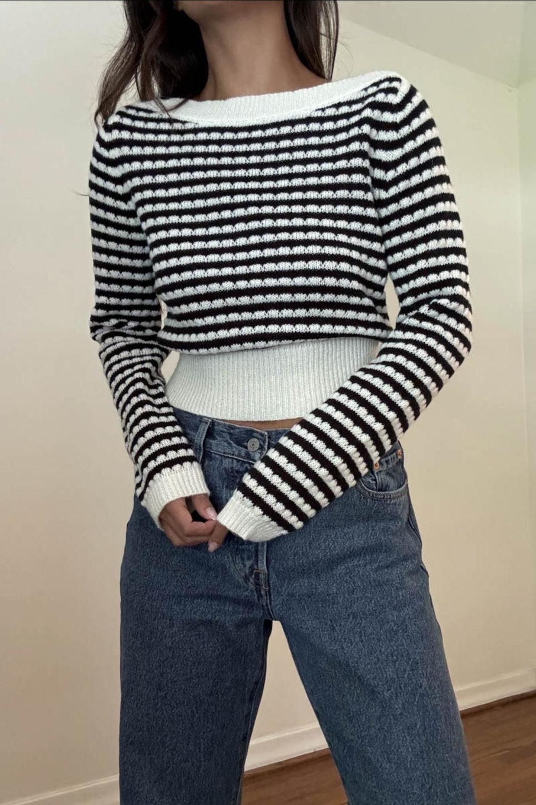 Striped Sweater Top Product Image