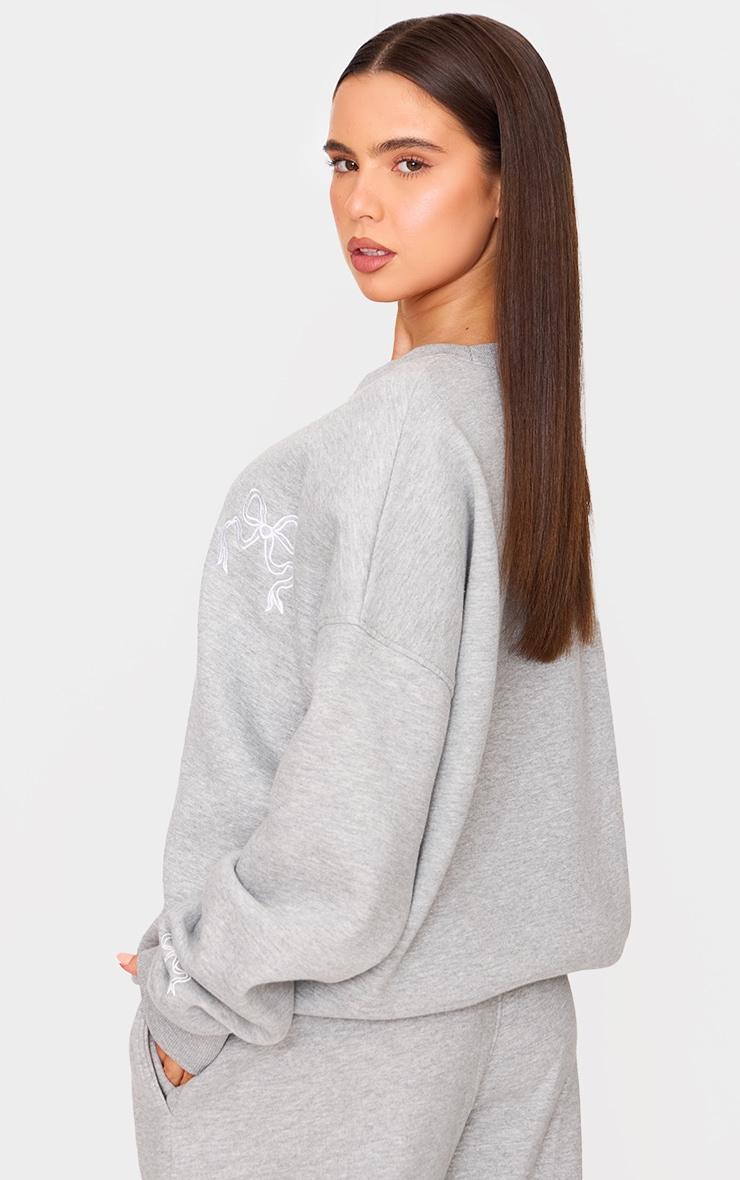 Petite Ash Grey Crew Neck Oversized Sweatshirt Product Image