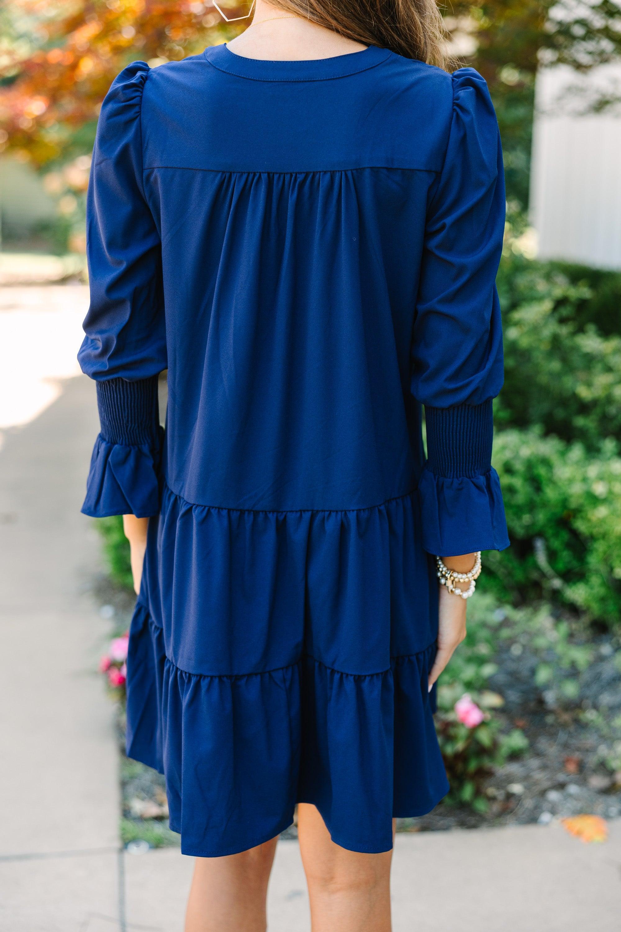 In Your Happy Place Navy Blue Dress Female Product Image