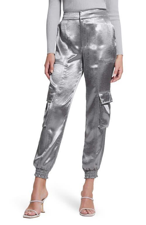 GUESS Soundwave Textured Satin Cargo Pants Product Image