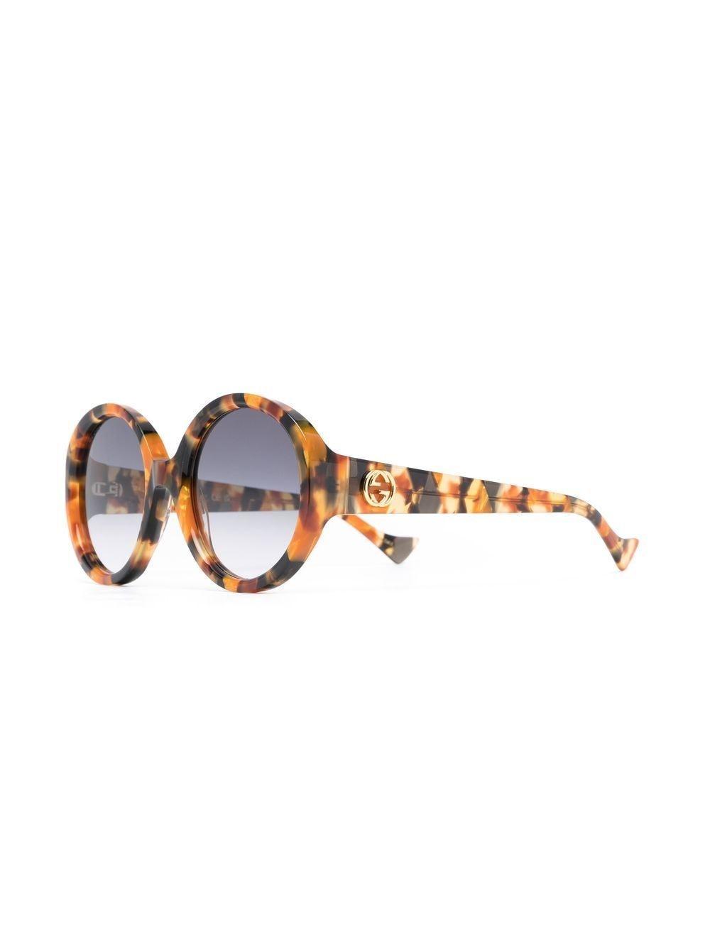 Runde Oversized-sonnenbrille In Brown Product Image