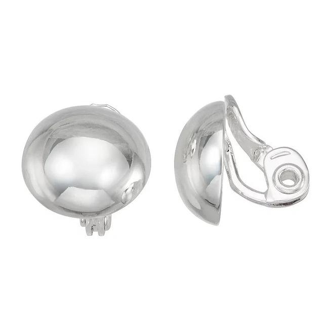 Napier Silver Tone Round Stud Earrings, Womens Product Image