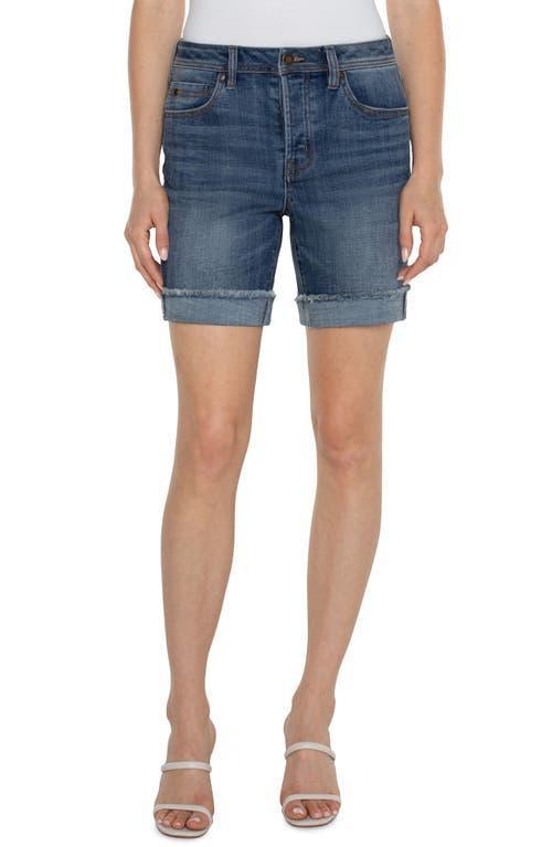 Liverpool Los Angeles The Keeper Frayed Boyfriend Denim Shorts Product Image