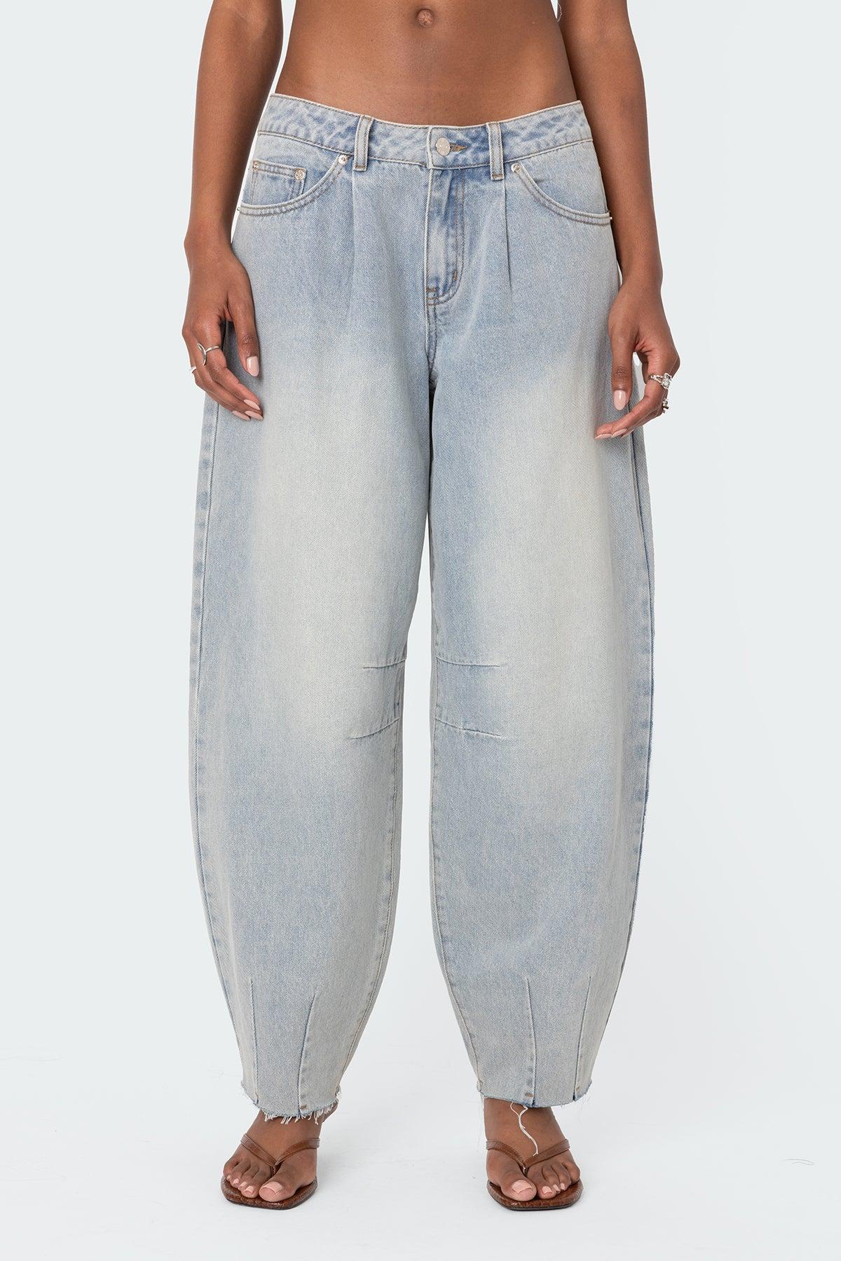 Balloon Washed Low Rise Jeans Product Image