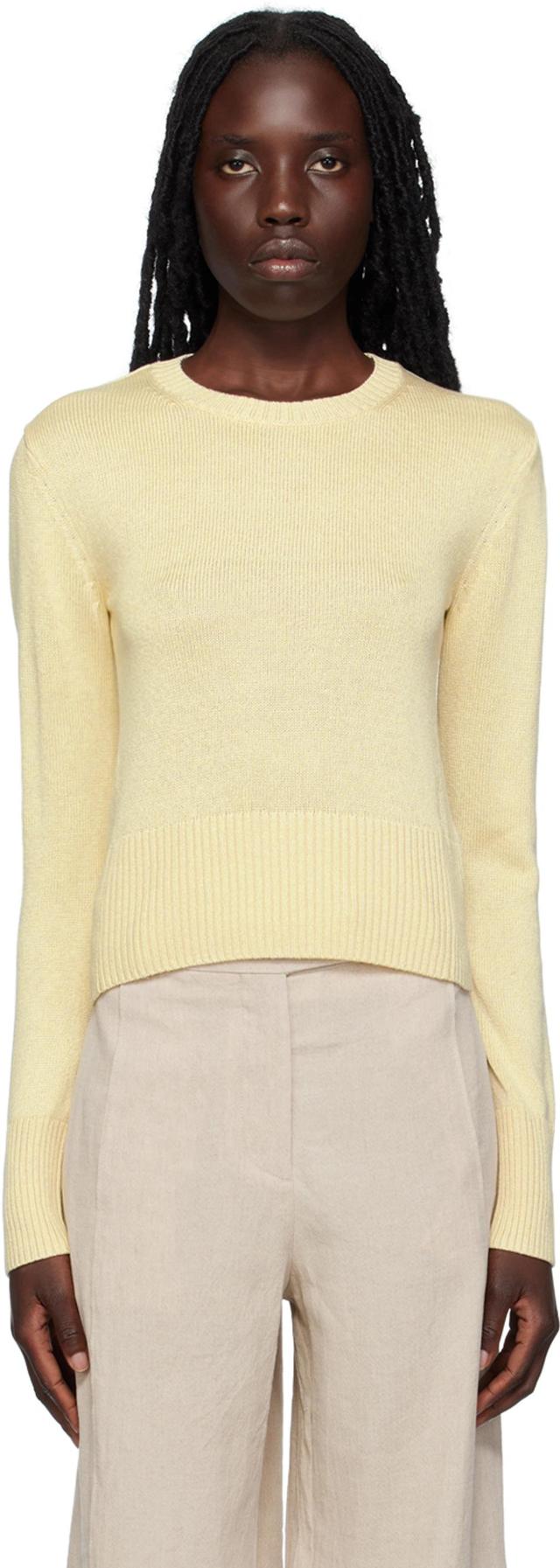 Beige Crewneck Sweater In 702 Bleached Sand Product Image