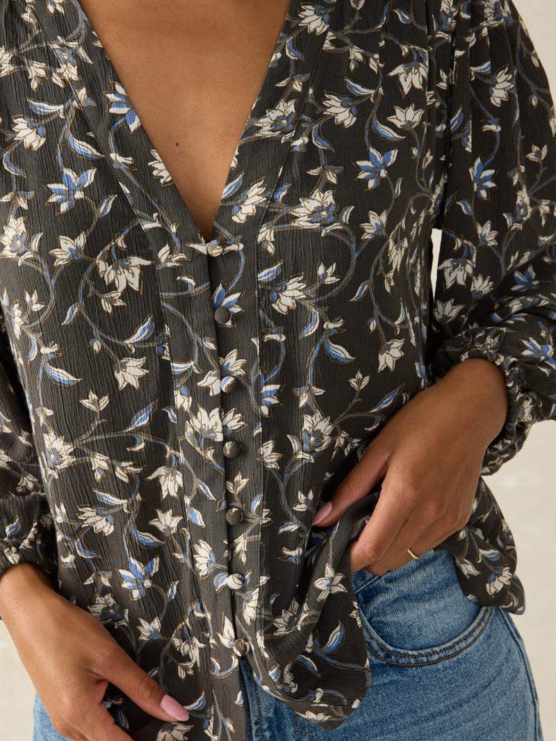 Dakota Blouse - Blue Jasmine Floral Product Image