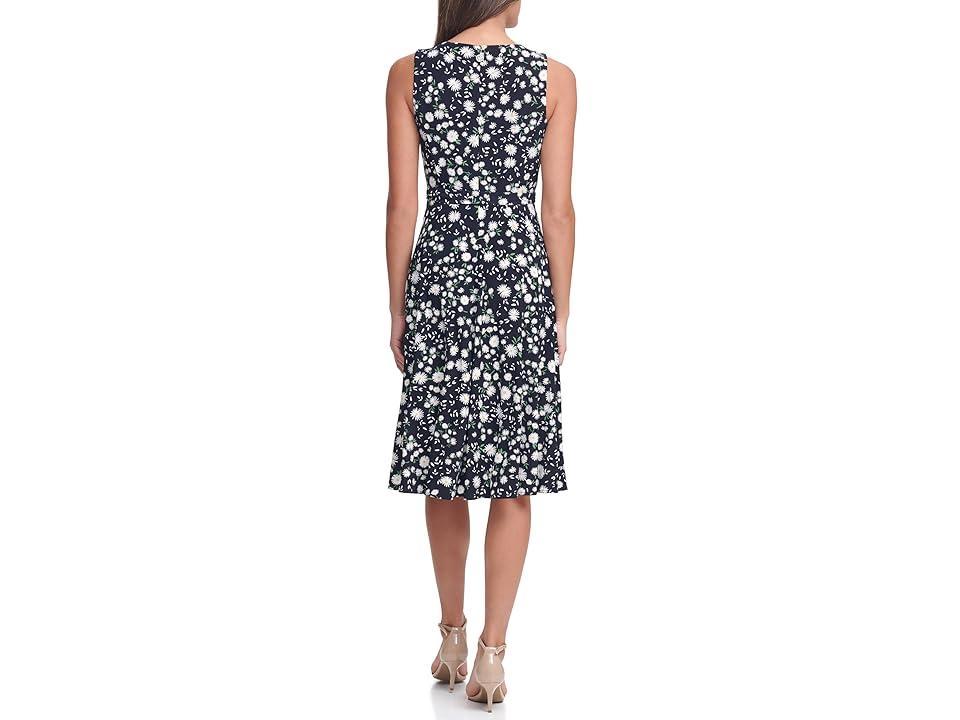 Tommy Hilfiger Daisy Tie-Waist Midi (Sky Captain Multi) Women's Dress Product Image