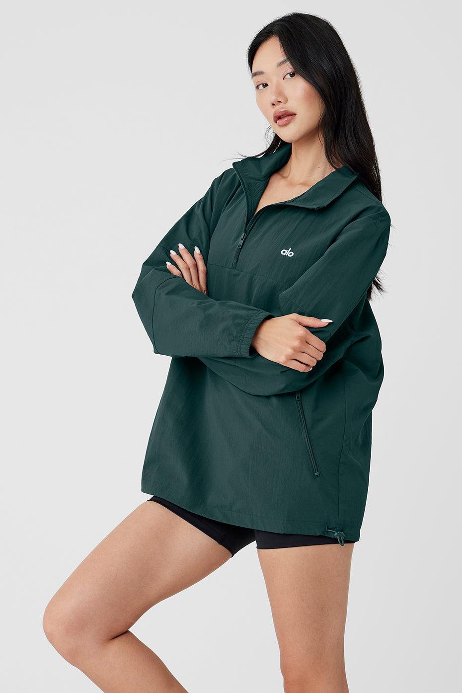 Takeaway Track Pullover - Midnight Green Female Product Image