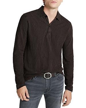 John Varvatos Adam Long Sleeve Polo in Freeform Jacquard K6405Z4 (Iron Grey) Men's Clothing Product Image