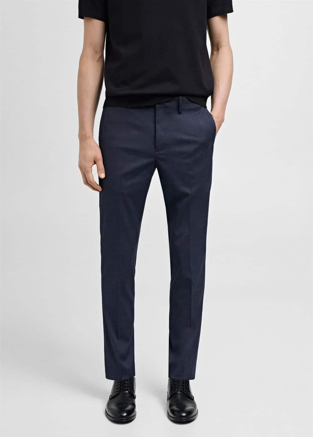 MANGO MAN - Stretch fabric super slim-fit suit pants indigo blueMen Product Image