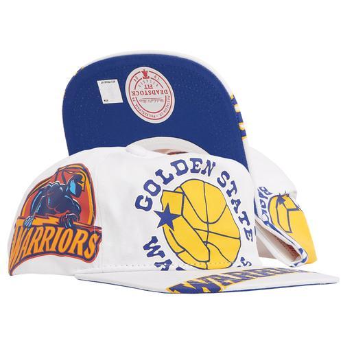 Mens Mitchell & Ness  White Golden State Warriors Hardwood Classics In Your Face Deadstock Snapback Hat Product Image