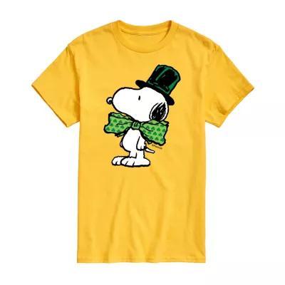 Juniors Womens Crew Neck Short Sleeve Peanuts Snoopy Graphic T-Shirt Product Image