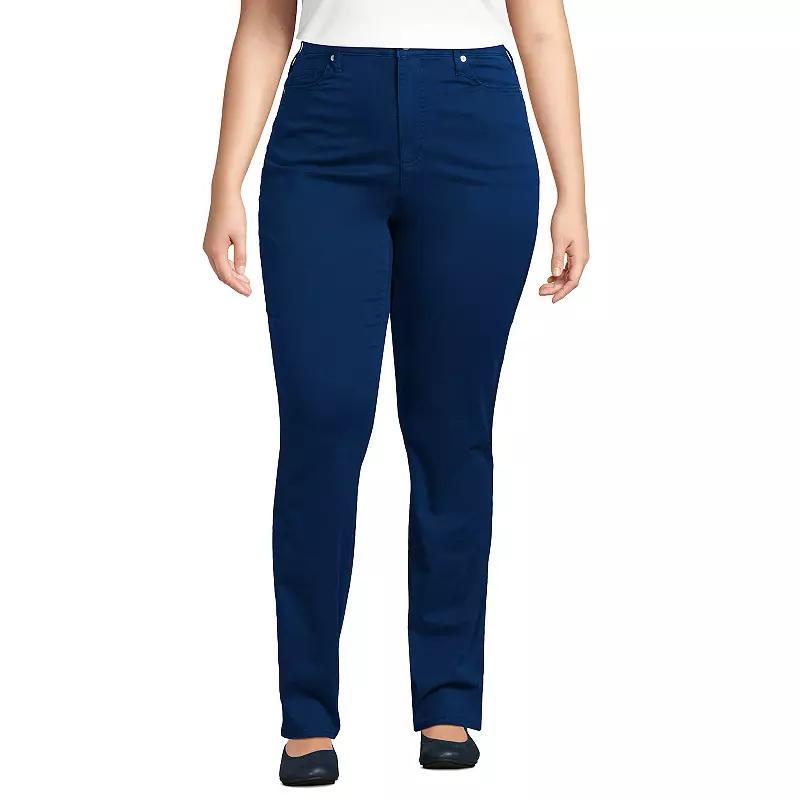 Plus Size Lands End 5-Pocket Chino Slim-Leg Pants, Womens Product Image