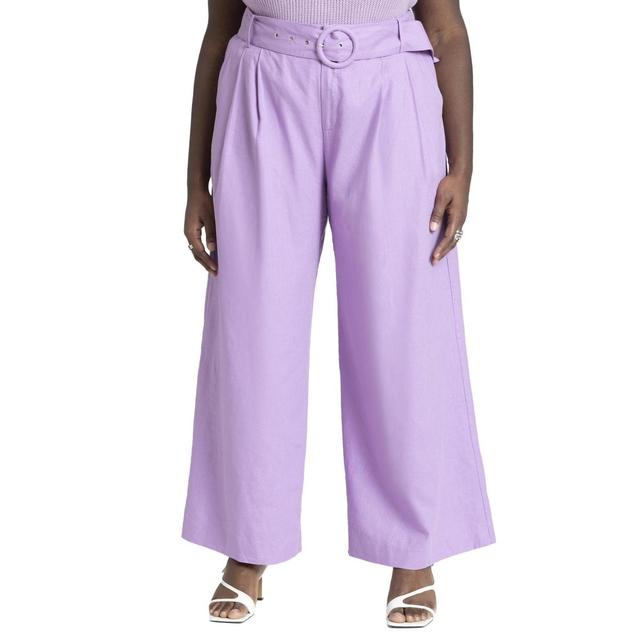 Eloquii Womens Pleat Detail Pant With Belt Product Image