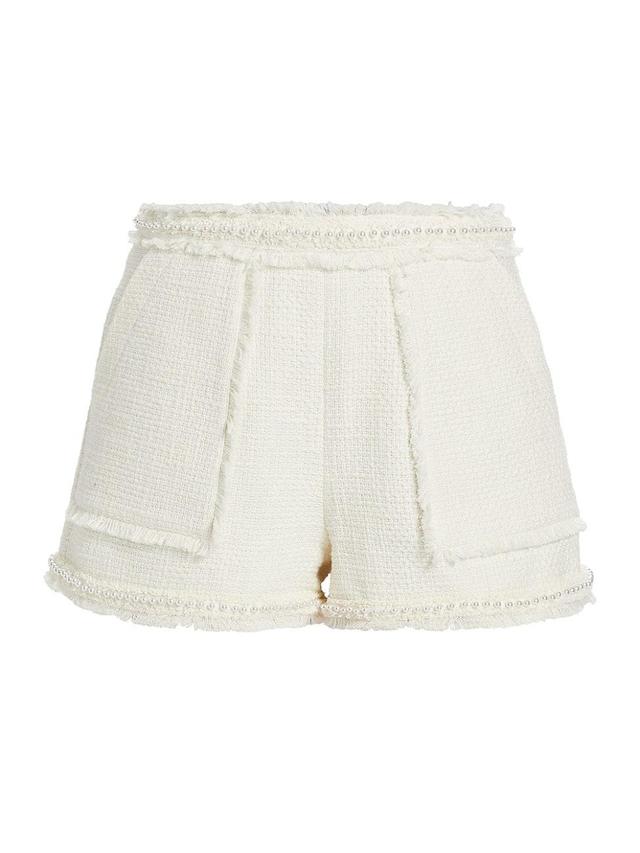 Womens Allen Imitation Pearl-Embellished Cotton Shorts Product Image