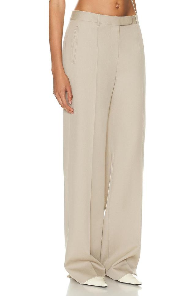 The Row - Banew Low-Rise Cotton-Wool Wide-Leg Pants - Neutral - US 2 - Moda Operandi Product Image