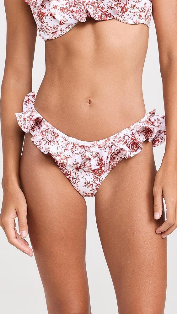 CAROLINE CONSTAS Lotus Ruffle Trimmed Bikini Bottoms | Shopbop Product Image