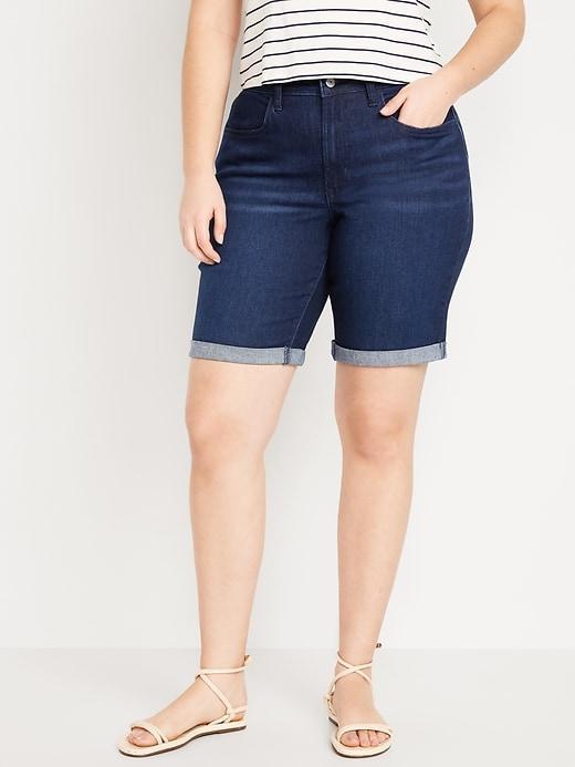 High-Waisted Wow Jean Shorts -- 9-inch inseam Product Image