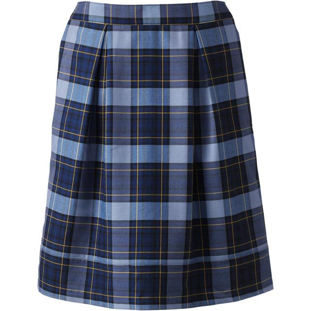 Womens Lands End Plaid Top of Knee Length Pleated Skort Classic Blue Plaid Product Image