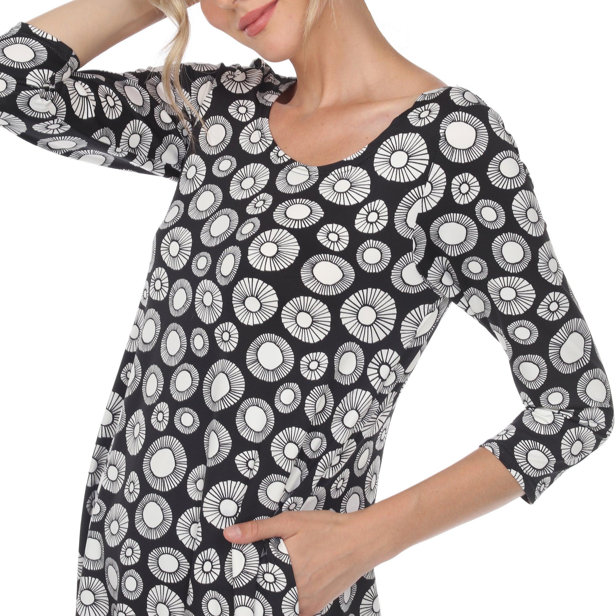 Women's Printed Geometric Circle Tunic Top Product Image