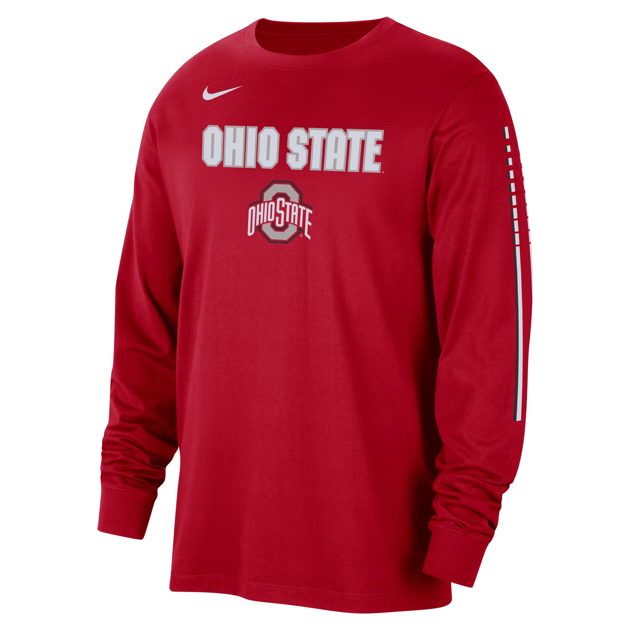 Mens Nike Scarlet Ohio State Buckeyes Slam Dunk Long Sleeve T-Shirt Product Image