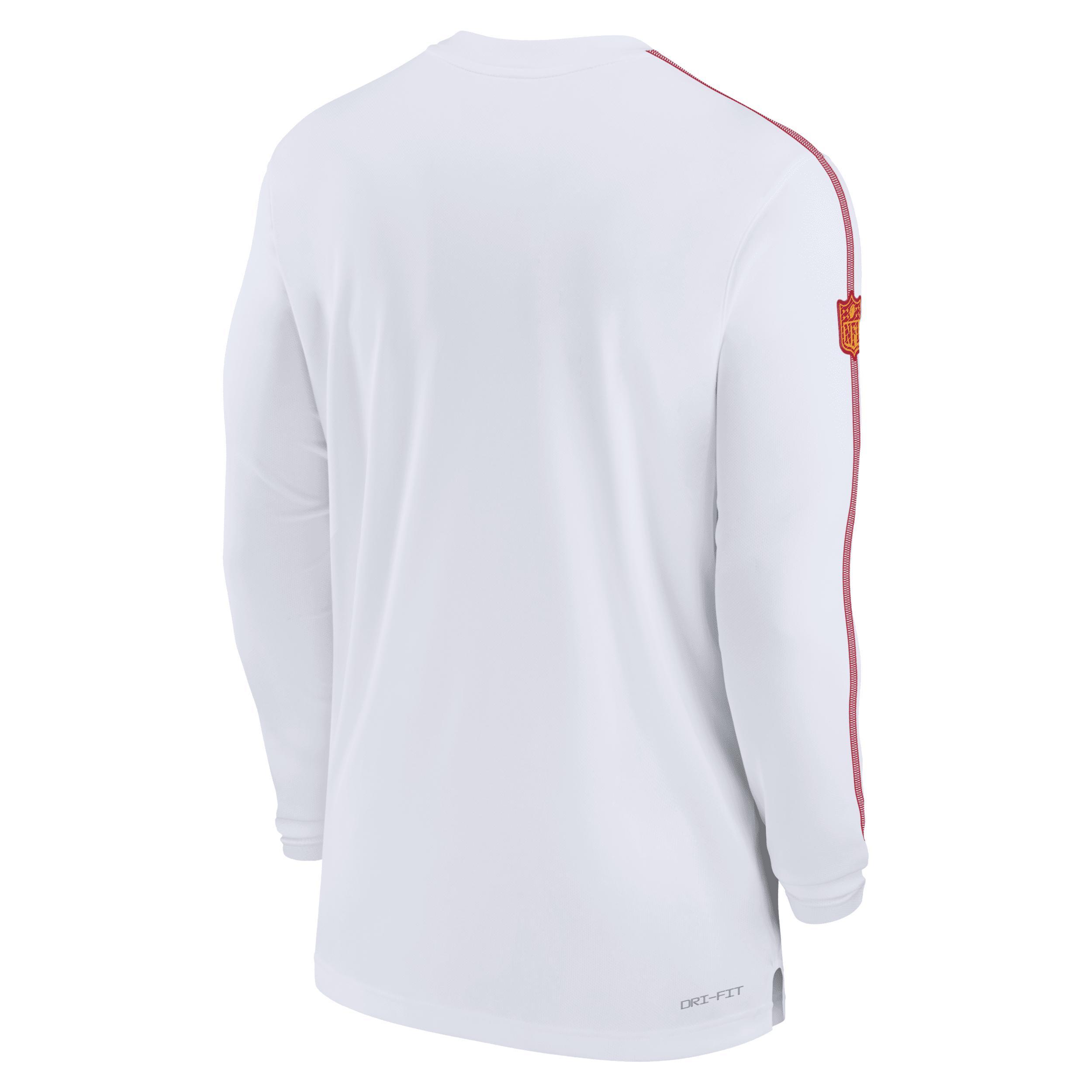 Nike Mens White Kansas City Chiefs Sideline Coach Uv Performance Long Sleeve T-Shirt - White Product Image