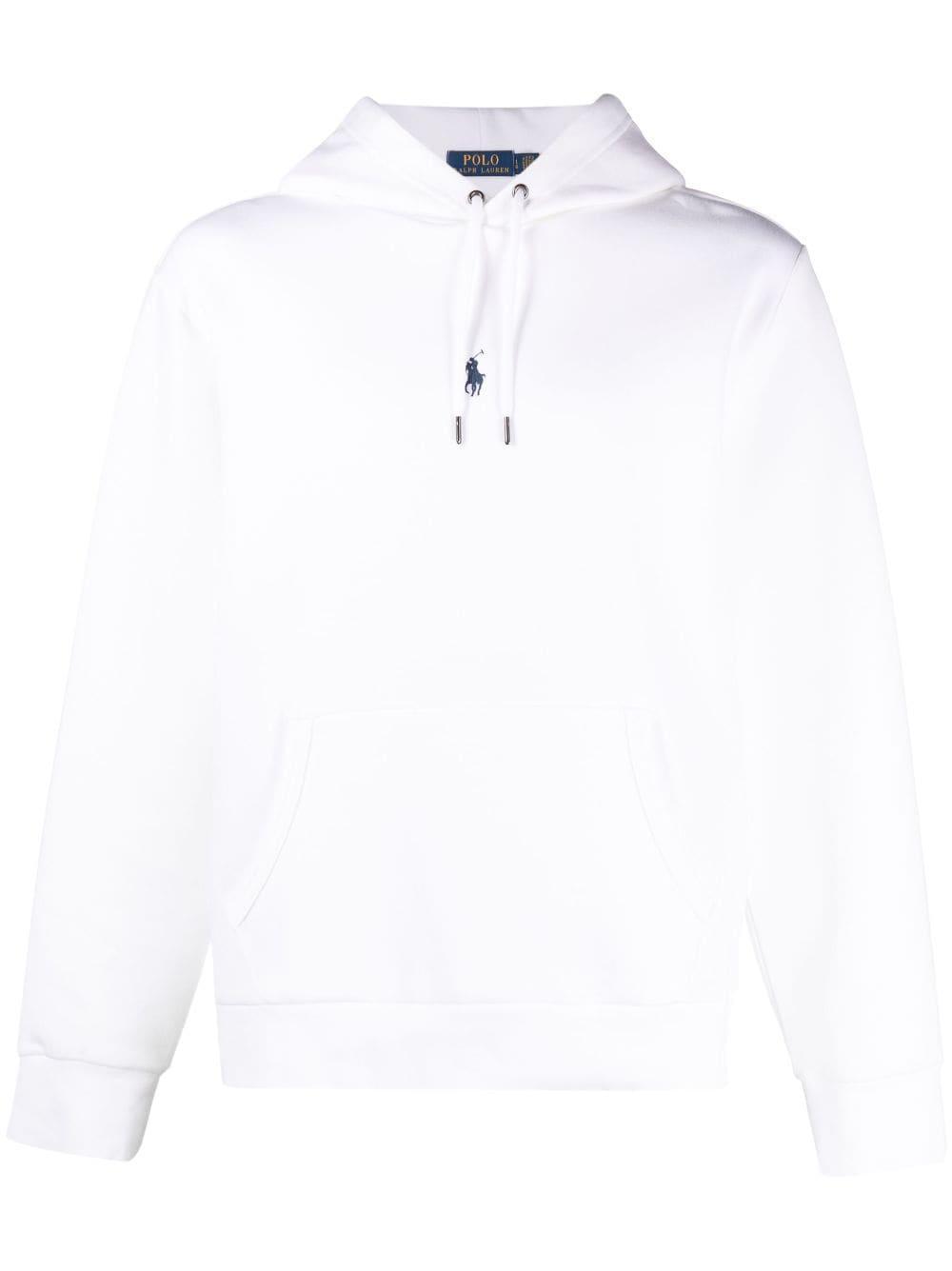 Logo-embroidered Drawstring Hoodie In White Product Image