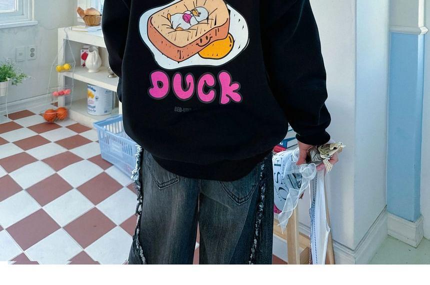 Duck Print Loose-Fit Sweatshirt Product Image