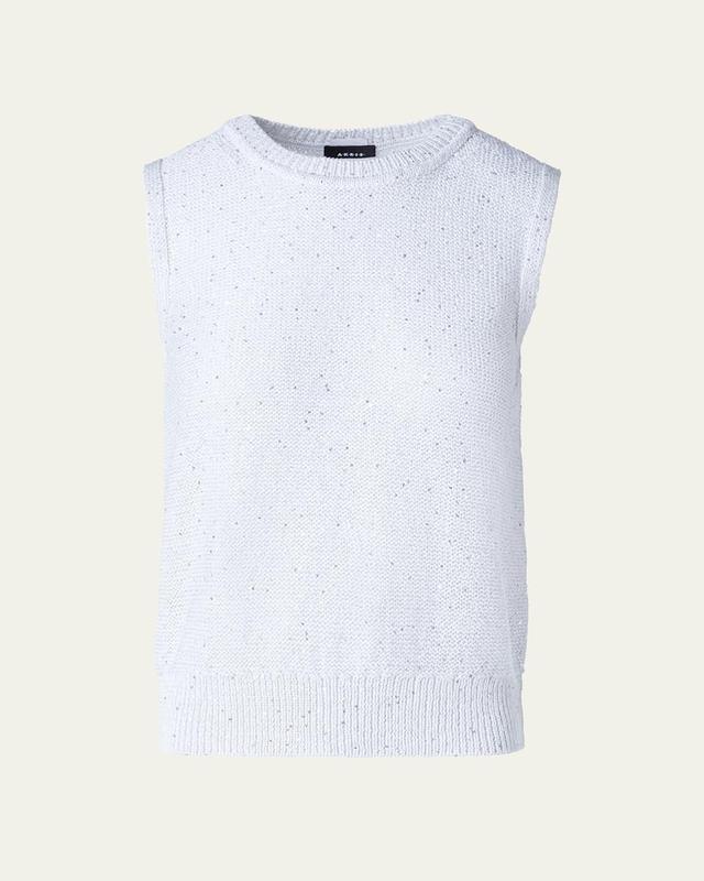 Akris Sequin Linen Blend Sweater Vest Product Image