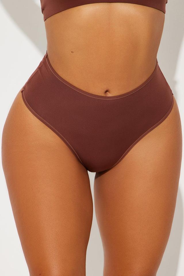 Light As A Feather Microfiber High Cut Thong Panty - Chocolate Product Image