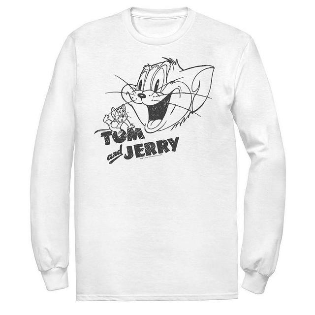 Mens Tom And Jerry Line Art Portrait Logo Tee Product Image