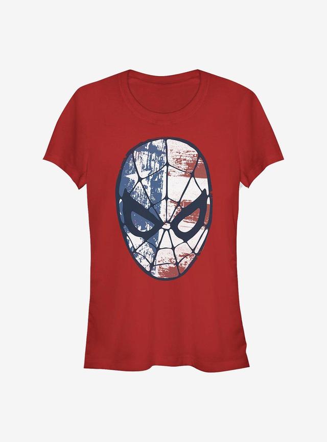 Marvel Spider-Man American Flag Girls T-Shirt Product Image