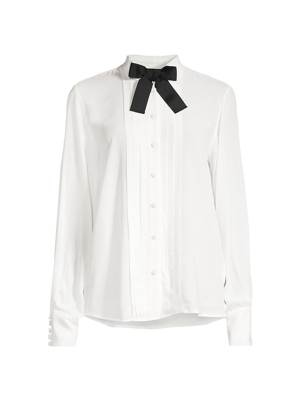 Womens Crepe Pintuck Shirt Product Image