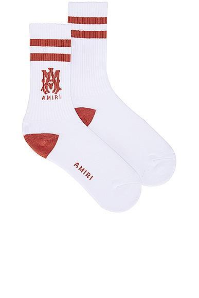 Amiri MA Stripe Sock in White Product Image