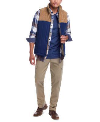 Weatherproof Vintage Mens Corduroy Vest - Navy/Brown Product Image