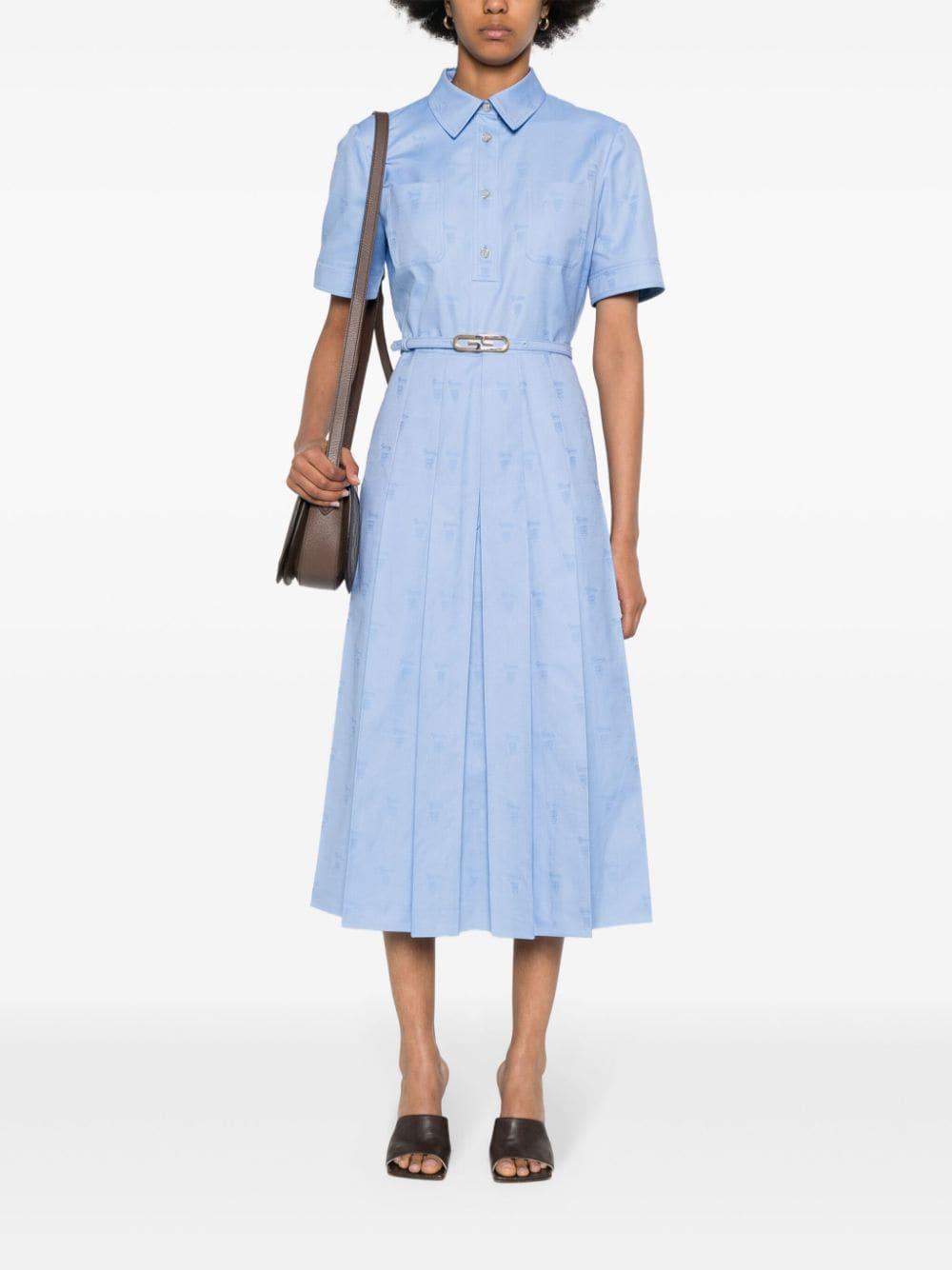 Jacquard-logo Midi Dress In Blue Product Image