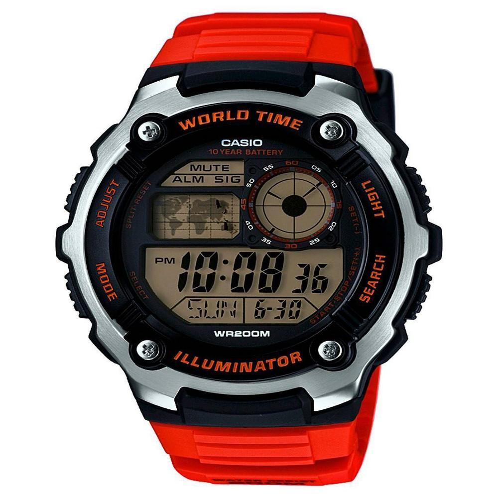 Casio Mens Performance Stainless Steel Wristwatch - Orange Product Image