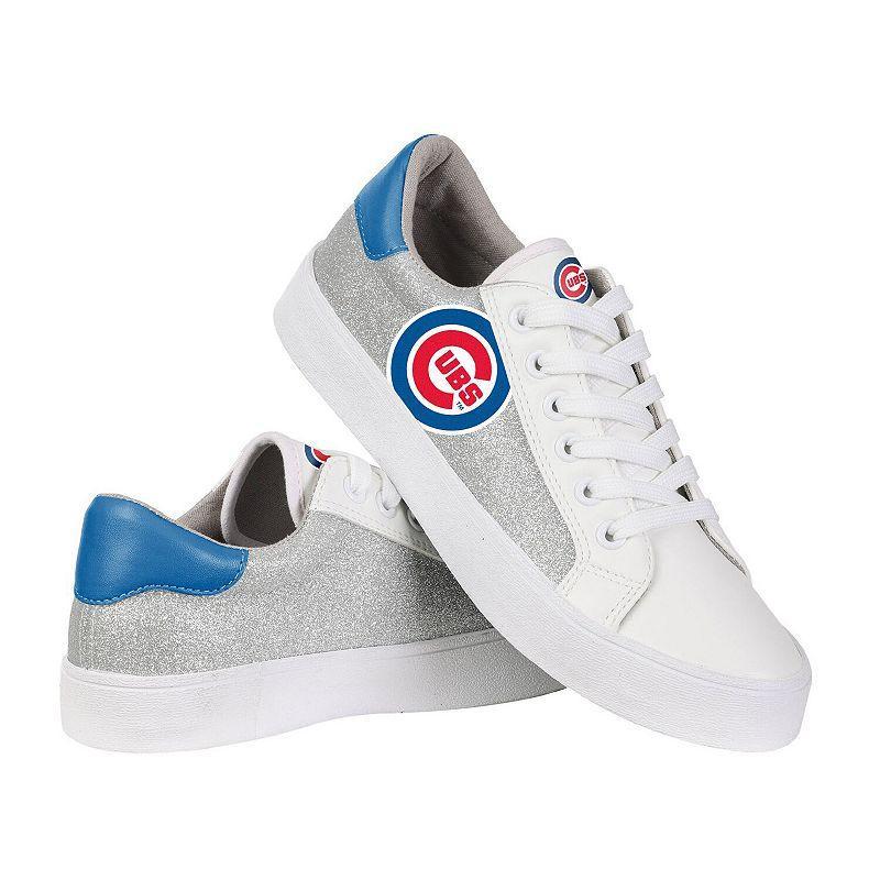 Womens FOCO Chicago Cubs Glitter Sneakers Product Image