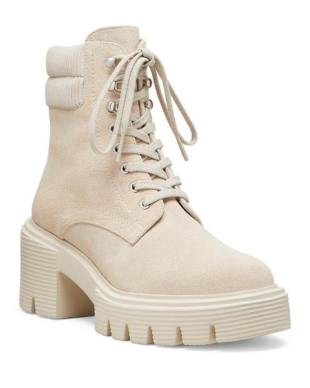 Stuart Weitzman Soho Lace-Up Bootie (Oat Tonal/Cipria) Women's Boots Product Image