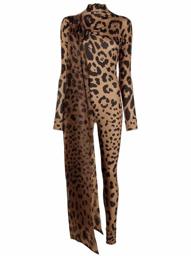 leopard-print bodycon jumpsuit Product Image