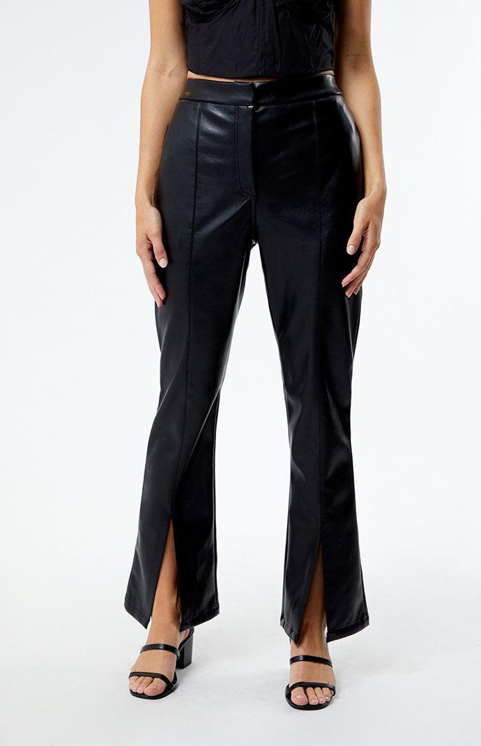 Glamorous Women's Faux Leather Split Pants Product Image